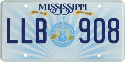 MS license plate LLB908
