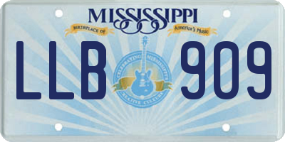 MS license plate LLB909