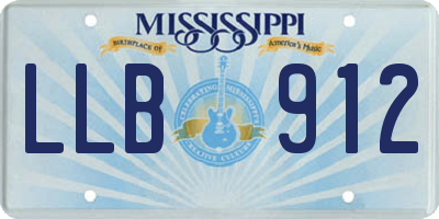 MS license plate LLB912
