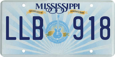 MS license plate LLB918