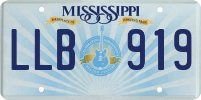 MS license plate LLB919