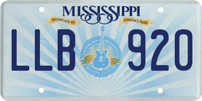 MS license plate LLB920