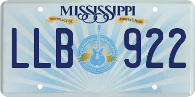 MS license plate LLB922