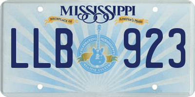 MS license plate LLB923
