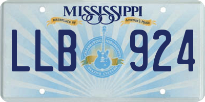MS license plate LLB924