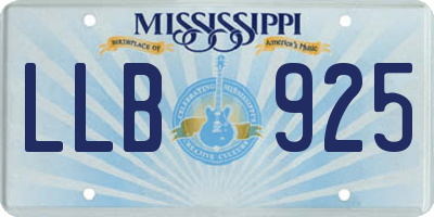 MS license plate LLB925
