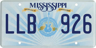 MS license plate LLB926