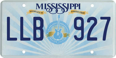 MS license plate LLB927
