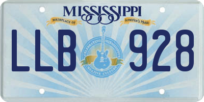 MS license plate LLB928