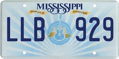 MS license plate LLB929