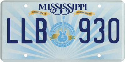 MS license plate LLB930