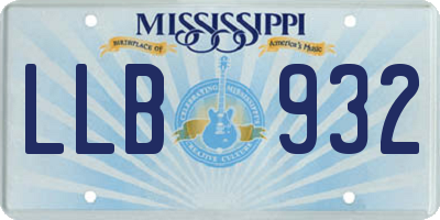 MS license plate LLB932