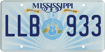 MS license plate LLB933