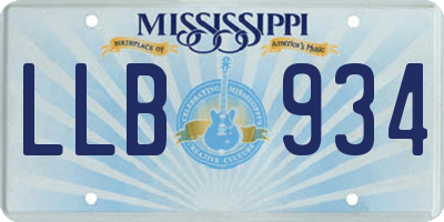 MS license plate LLB934
