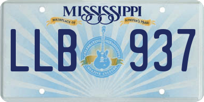 MS license plate LLB937
