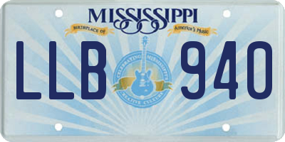 MS license plate LLB940