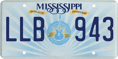MS license plate LLB943