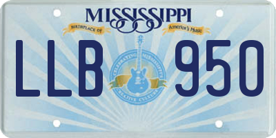 MS license plate LLB950