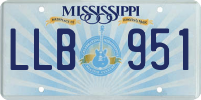 MS license plate LLB951