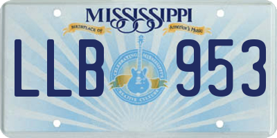 MS license plate LLB953