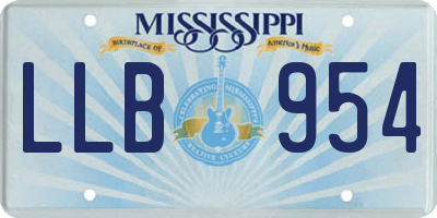 MS license plate LLB954