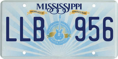 MS license plate LLB956
