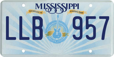 MS license plate LLB957