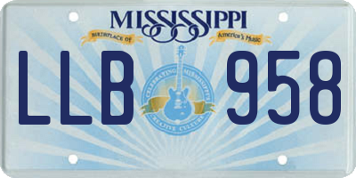 MS license plate LLB958