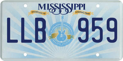 MS license plate LLB959