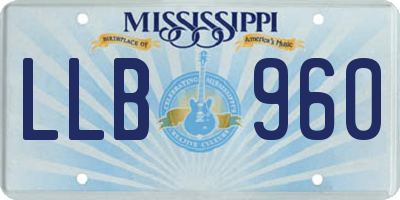 MS license plate LLB960