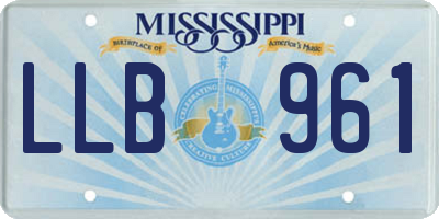 MS license plate LLB961