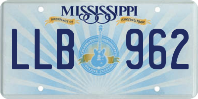 MS license plate LLB962