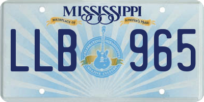 MS license plate LLB965