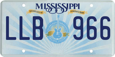 MS license plate LLB966
