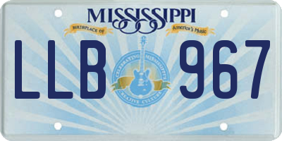 MS license plate LLB967