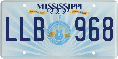 MS license plate LLB968