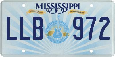 MS license plate LLB972