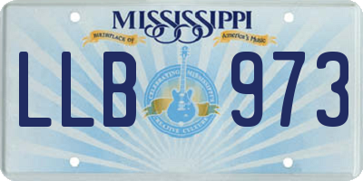 MS license plate LLB973