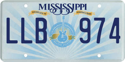 MS license plate LLB974