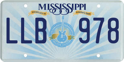 MS license plate LLB978