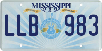 MS license plate LLB983