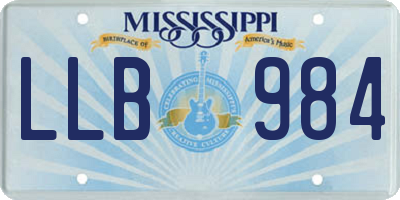 MS license plate LLB984