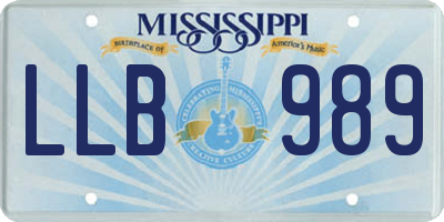 MS license plate LLB989