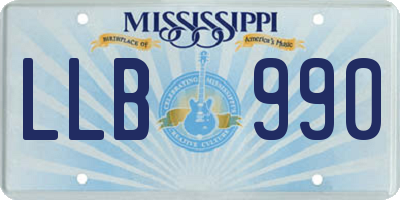 MS license plate LLB990