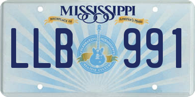 MS license plate LLB991