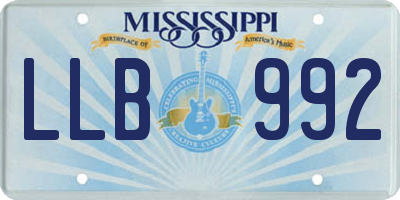 MS license plate LLB992