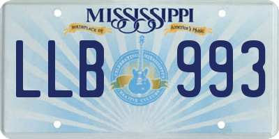 MS license plate LLB993