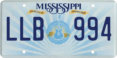 MS license plate LLB994