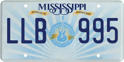 MS license plate LLB995