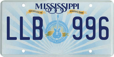 MS license plate LLB996